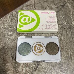 Mary Kay AT PLAY Just for EYES Eye Shadow Shimmery TRIO Green Tan Brown 066491